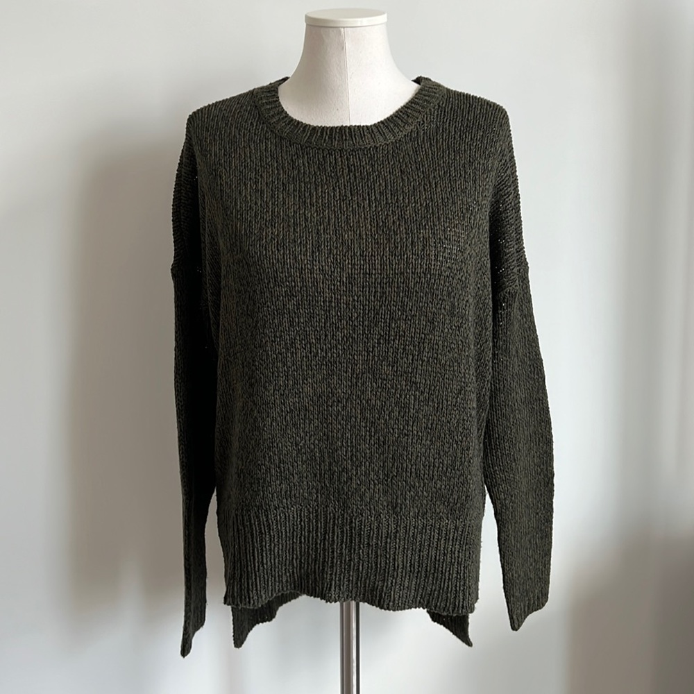 francesca’s Alya Elbow Patch Tunic Sweater